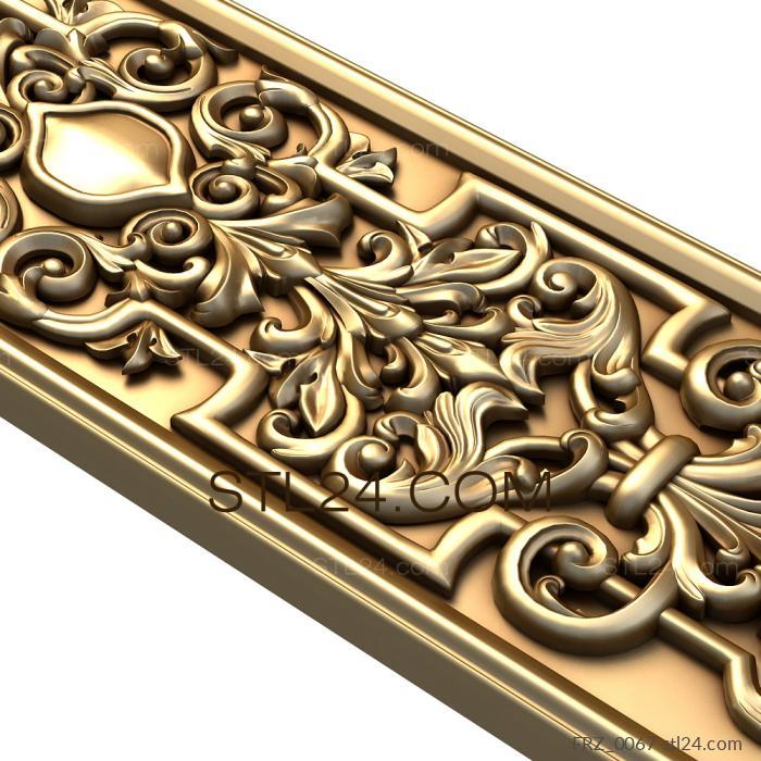 Frieze (Ornament leaves symmetry, FRZ_0067) 3D models for cnc