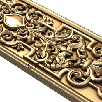 Frieze Ornament leaves symmetry 3d model