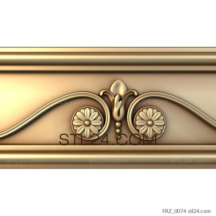 Frieze (Almond blossom, FRZ_0074) 3D models for cnc