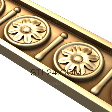 Фризы (Пряничные формы цветы, FRZ_0087) 3D модель для ЧПУ станка