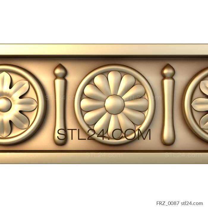Frieze (Gingerbread shape flowers, FRZ_0087) 3D models for cnc