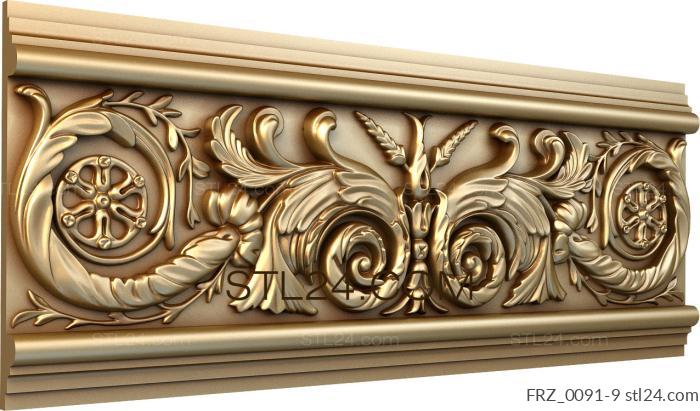 Frieze (Flower dance-2, FRZ_0091-9) 3D models for cnc