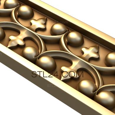 Frieze (Grid and pearls, FRZ_0095) 3D models for cnc