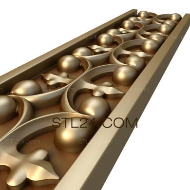 Frieze (Grid and pearls, FRZ_0095) 3D models for cnc