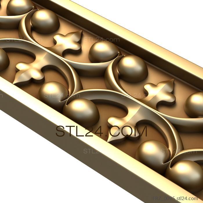 Frieze (Grid and pearls, FRZ_0095) 3D models for cnc