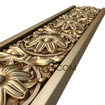Frieze The sun in the circle of the ribbon 3d model
