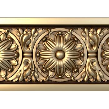 Frieze The sun in the circle of the ribbon 3d model