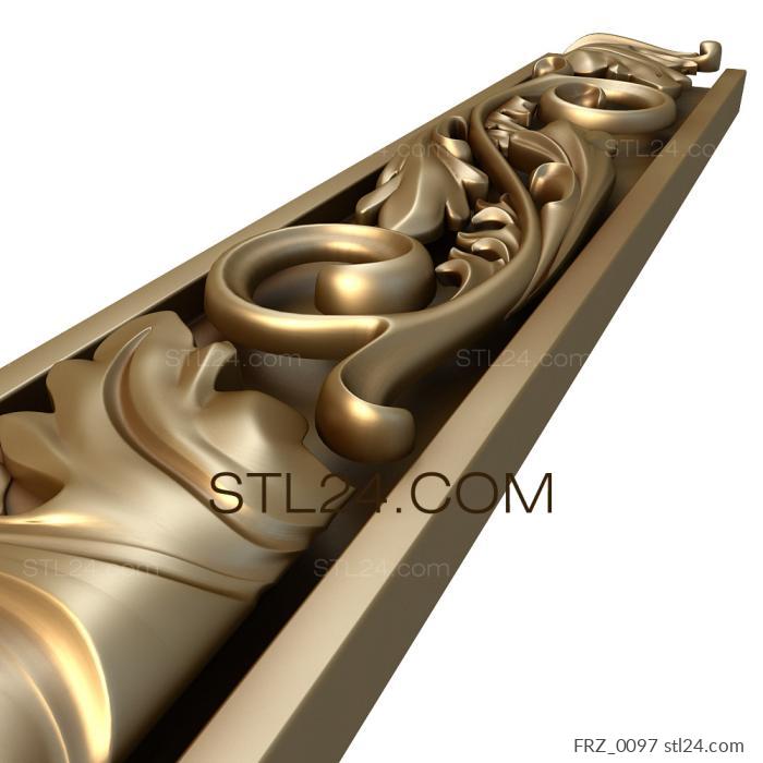Frieze (Flower stroke, FRZ_0097) 3D models for cnc