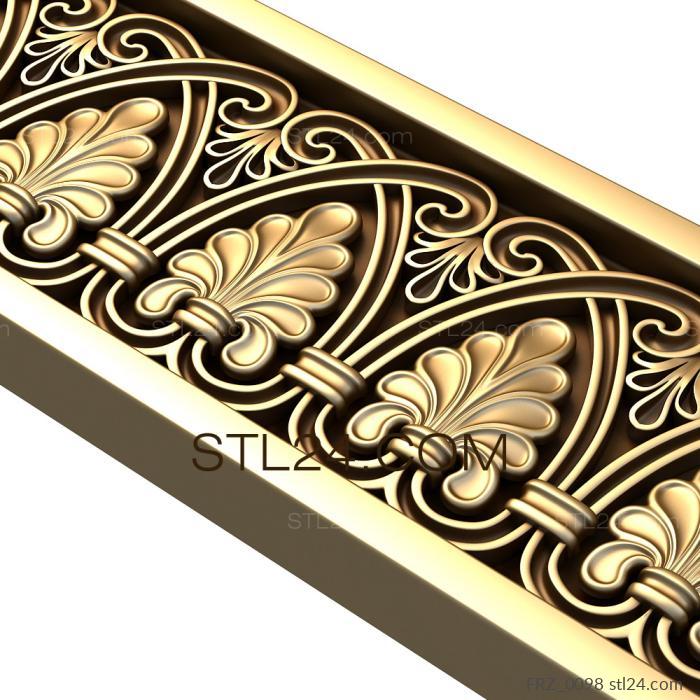 Frieze (Arches made of leaves are complex, FRZ_0098) 3D models for cnc