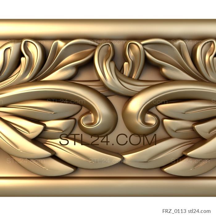 Frieze (Twigs of thuja, FRZ_0113) 3D models for cnc