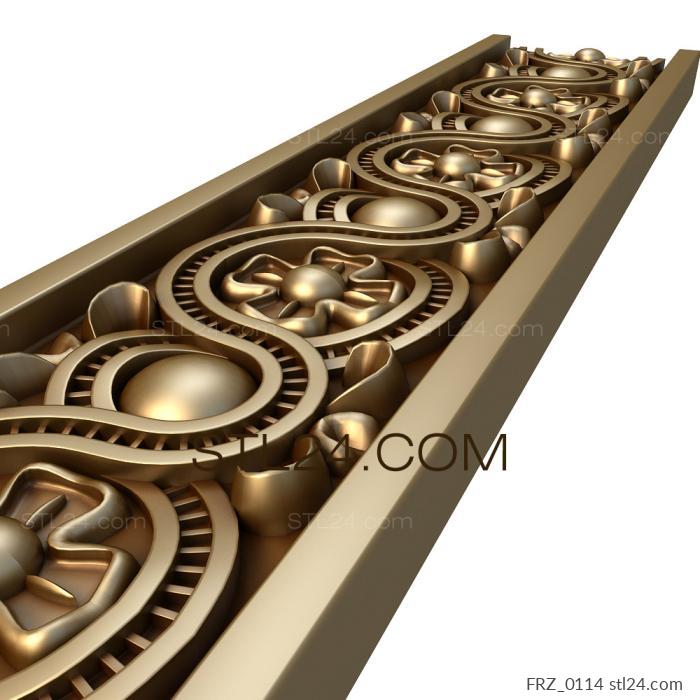 Frieze (Wavy lines with colors, FRZ_0114) 3D models for cnc