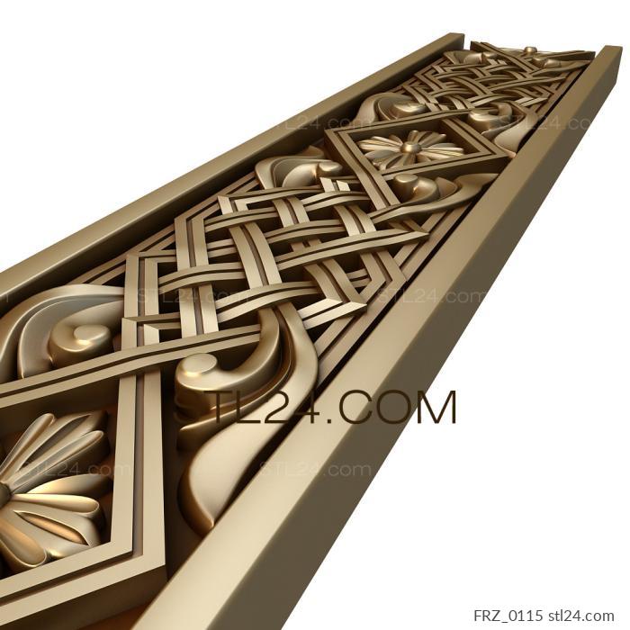 Frieze (Cross and weave, FRZ_0115) 3D models for cnc