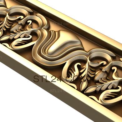 Фризы (Орнамент из листьев, FRZ_0117) 3D модель для ЧПУ станка