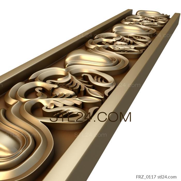 Frieze (Leaf ornament, FRZ_0117) 3D models for cnc
