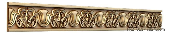 Frieze (Leaf ornament, FRZ_0117) 3D models for cnc