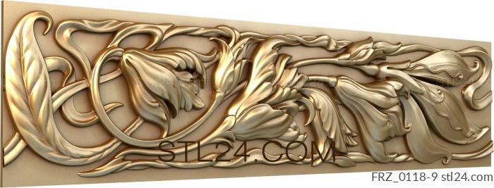 Frieze (Tulip adagio, FRZ_0118-9) 3D models for cnc