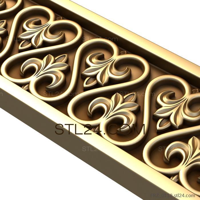 Frieze (Hearts and lilies, FRZ_0118) 3D models for cnc