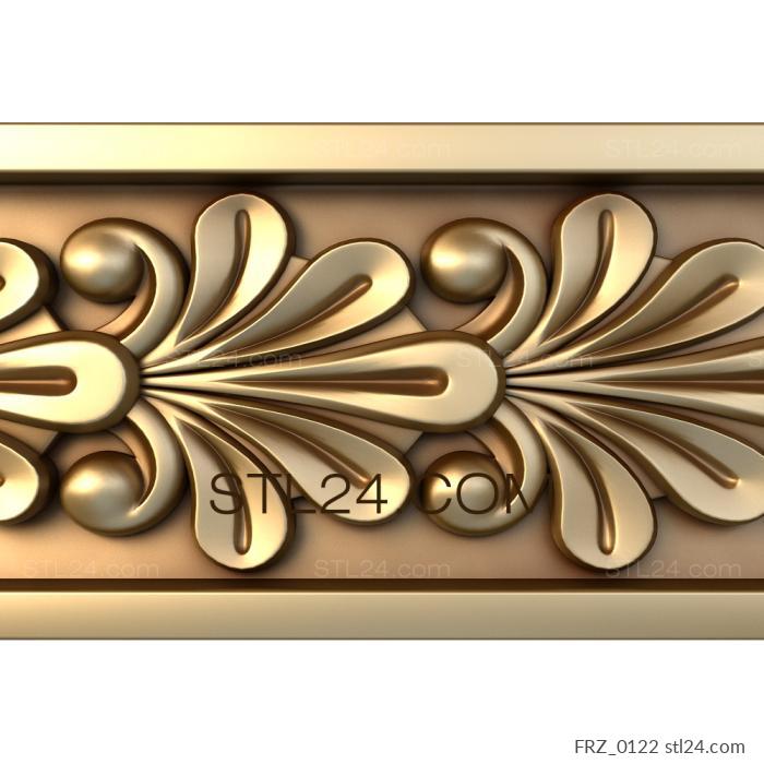 Frieze (Maple leaves, FRZ_0122) 3D models for cnc