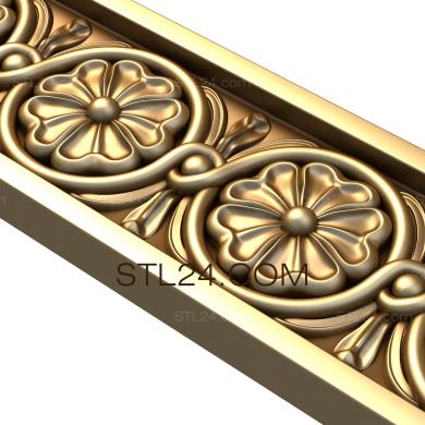 Frieze (Daisy in a circle, FRZ_0129) 3D models for cnc