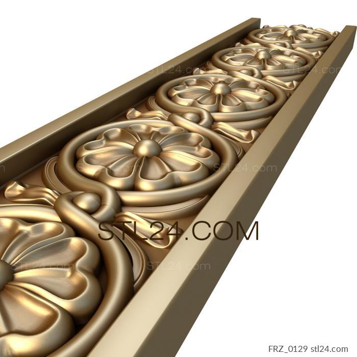 Frieze (Daisy in a circle, FRZ_0129) 3D models for cnc