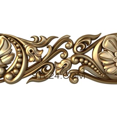 Frieze (Flower and beads, FRZ_0180) 3D models for cnc