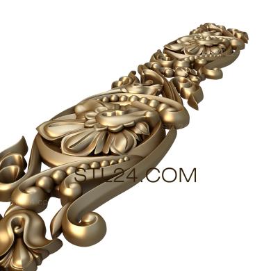 Frieze (Flower and beads, FRZ_0180) 3D models for cnc