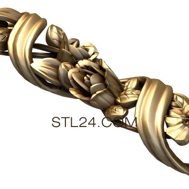 Frieze (Flowers between the ribbons, FRZ_0192) 3D models for cnc