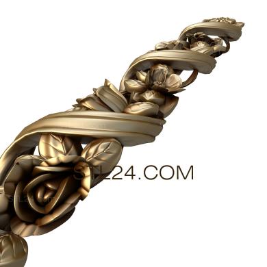 Frieze (Flowers between the ribbons, FRZ_0192) 3D models for cnc