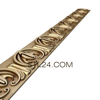 Frieze (Clover flowers, FRZ_0207) 3D models for cnc