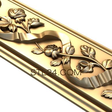 Фризы (Розы и ленты гофре, FRZ_0212) 3D модель для ЧПУ станка