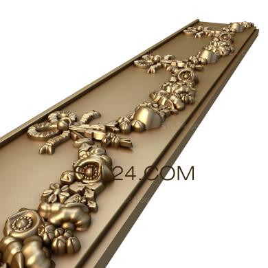 Frieze (Baldric of flowers, FRZ_0214) 3D models for cnc