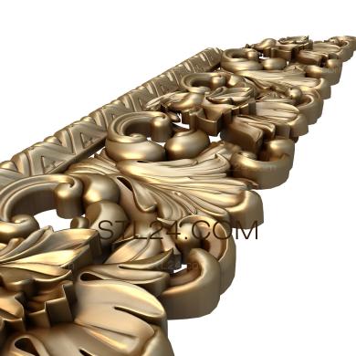 Фризы (Ветки золотарника, FRZ_0221) 3D модель для ЧПУ станка
