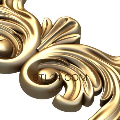 Frieze (Acanthus leaf symmetry, FRZ_0232) 3D models for cnc