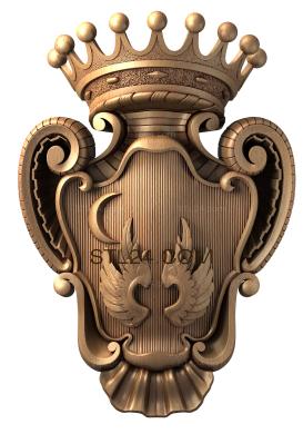 Coat of arms (Crowned harp, GR_0003) 3D models for cnc