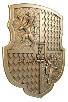 Coat of arms (Lion Shield, GR_0033) 3D models for cnc