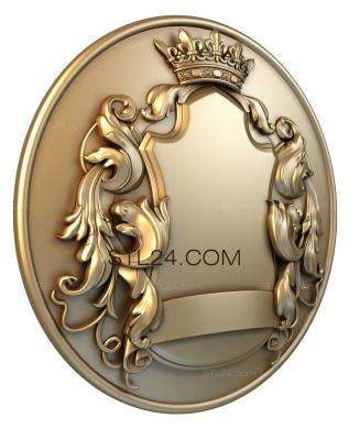 Coat of arms (Frame of foliage and crown, GR_0045) 3D models for cnc