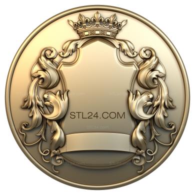Emblems (Frame of foliage and crown, GR_0045) 3D models for cnc