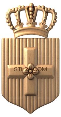 Coat of arms (Maltese crown, GR_0051) 3D models for cnc