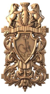 Coat of arms (Carved coat of arms, GR_0061) 3D models for cnc
