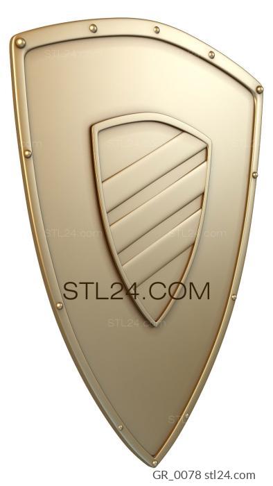 Emblems (Shield with shield, GR_0078) 3D models for cnc