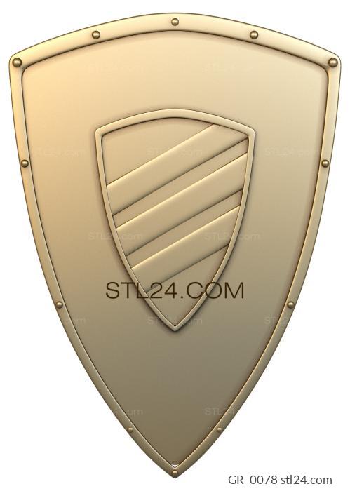 Гербы (Щит с щитом, GR_0078) 3D модель для ЧПУ станка