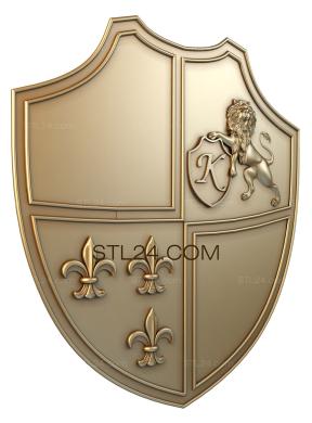 Coat of arms (Shield of lilies, GR_0080) 3D models for cnc