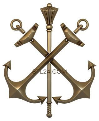 Emblems (Anchors and kisten, GR_0088) 3D models for cnc