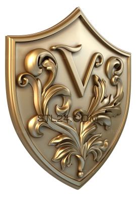 Emblems (Letter V, GR_0145) 3D models for cnc