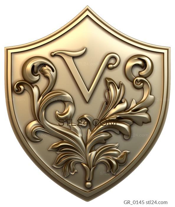Emblems (Letter V, GR_0145) 3D models for cnc