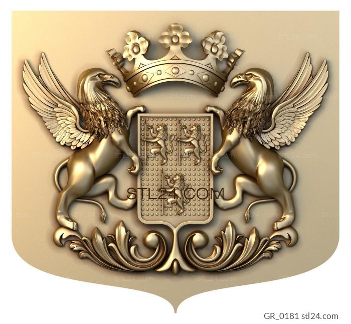 Emblems (Crowned Griffins, GR_0181) 3D models for cnc