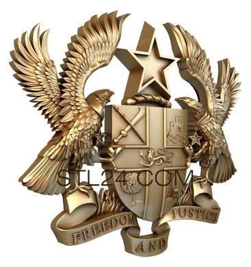 Emblems (Coat of arms of Ghana, GR_0227) 3D models for cnc