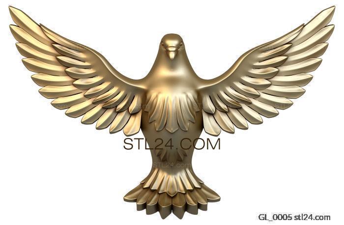Голуби (Взлетающий голубь, GL_0005) 3D модель для ЧПУ станка
