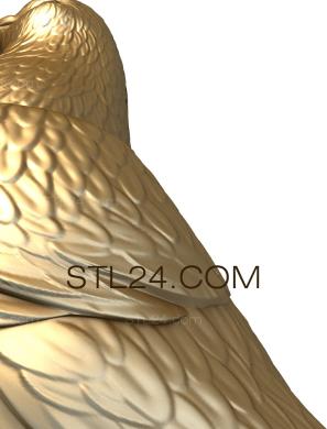 Голуби (Сидящий голубь, GL_0014) 3D модель для ЧПУ станка
