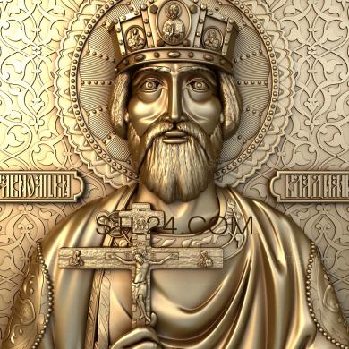 Иконы (Святой Равноапостольный Князь Владимир, IK_0048) 3D модель для ЧПУ станка